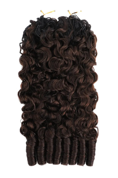 Dark Brown Ombre Burmese Curly with Spiral Curls Crochet Hair - T1B/4