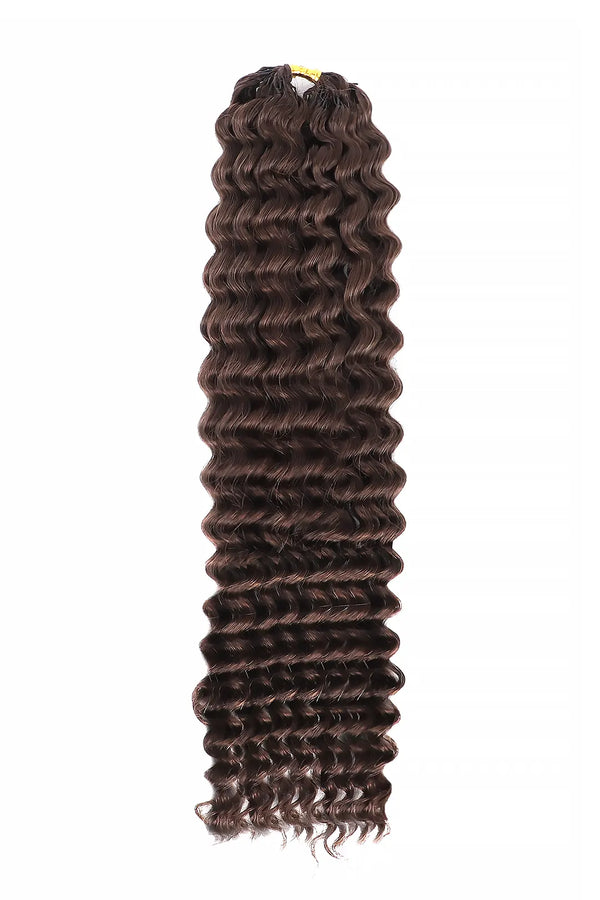 Extension de cheveux humains ondulés brun foncé au crochet, plumes, FE35, 60 g