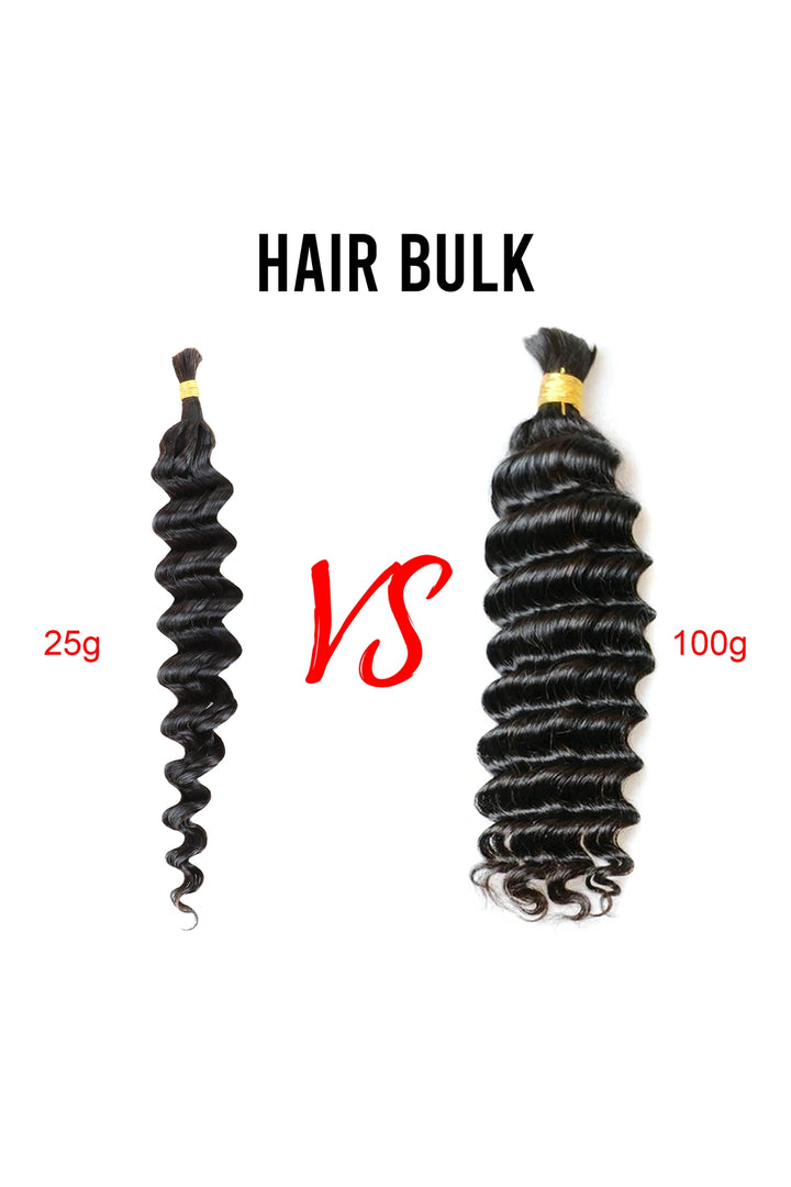 Deep Wave Bulk Human Hair For Braiding Natural Black 25g