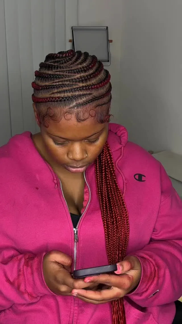 Kids curly side ponytail with sleek side part and styled edges, Stylist located in Smyrna, GA