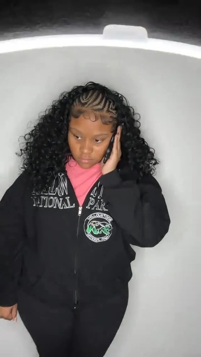 Mens curved cornrow braids with clean side fade, Stylist located in Smyrna, GA