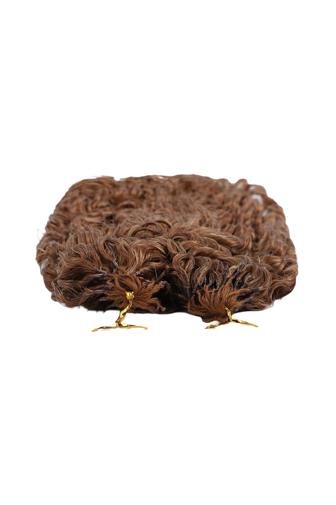Detail of the ends of auburn brown 
