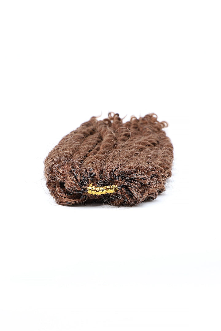 Cabello humano de ganchillo con ondas de agua color castaño rojizo n.° 30