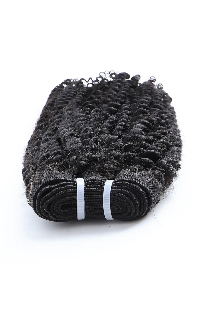Detail of the ends of cambodia virgin hair bundles kinky curly