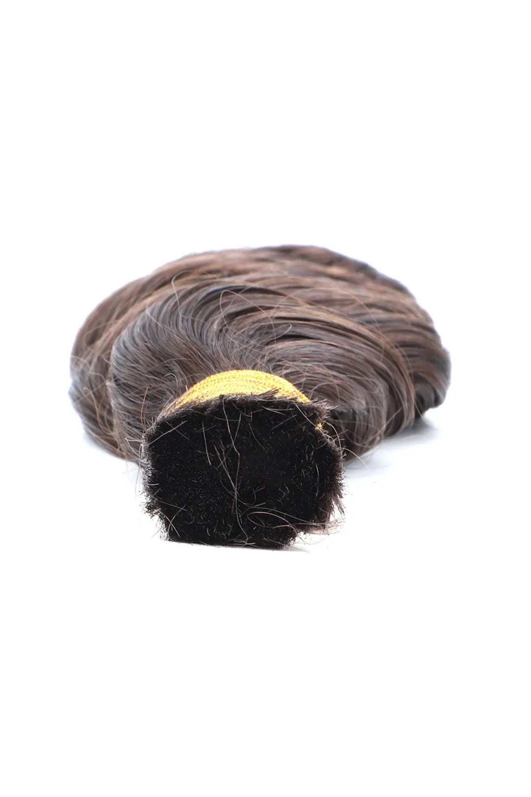 Detail of the ends of double drawn dark brown loose wave bulk hair for braiding bu63
