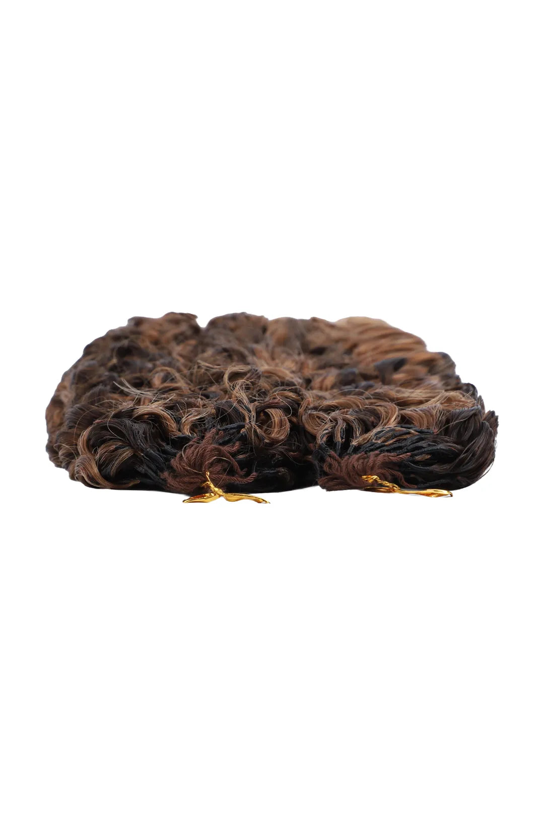 Detail of the ends of highlight blend 4 30 water deep wave feather crochet human hair