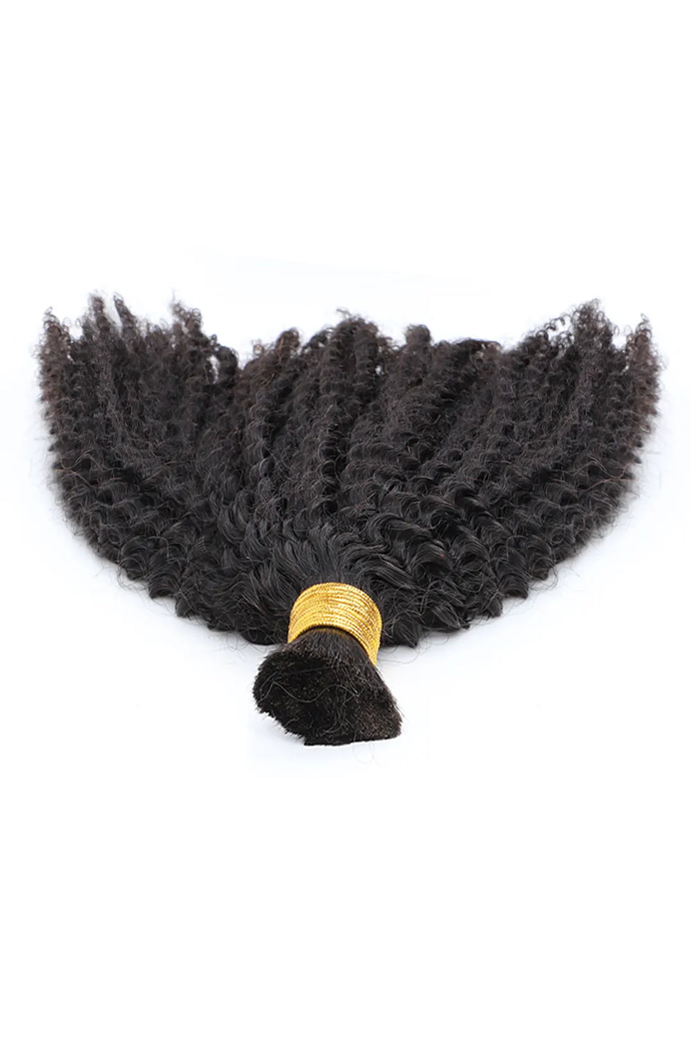 Detail of the ends of kinky curly bulk human hair for braiding natural black bu11