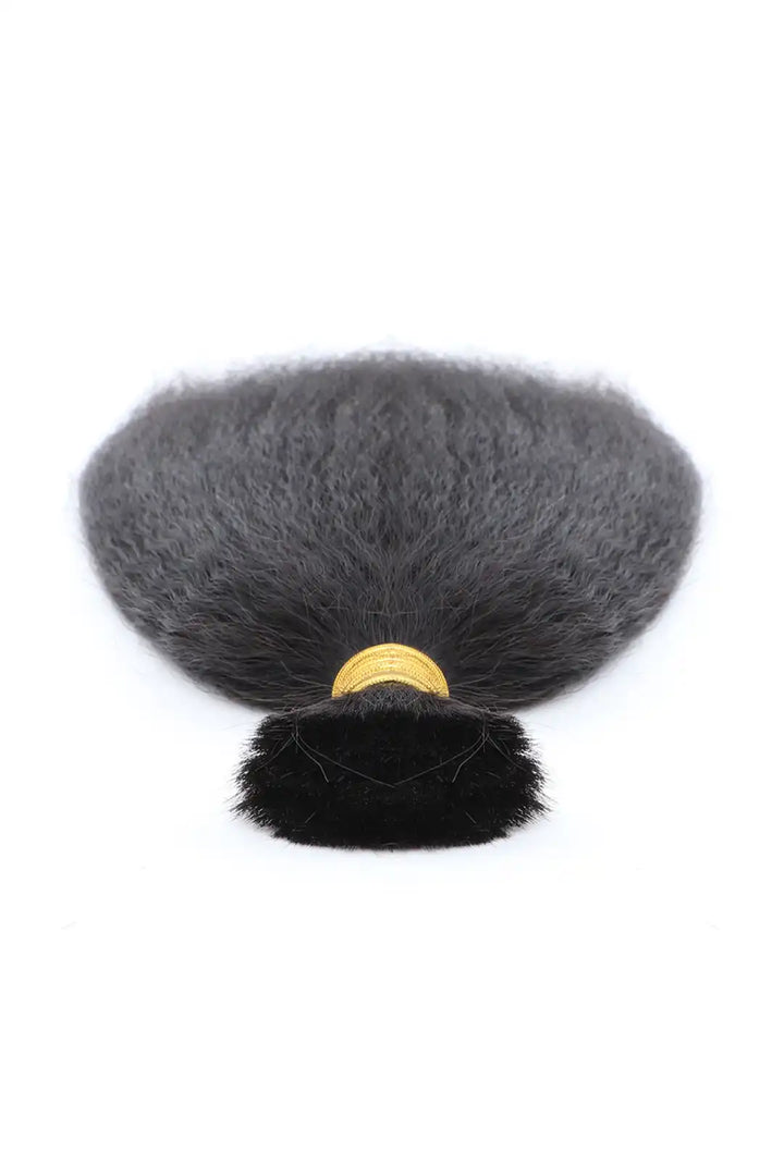 Detail of the ends of kinky straight bulk hair for braiding natural black bu10