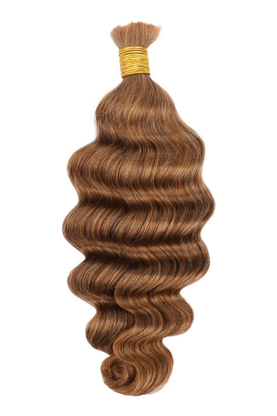 Double Drawn #30 Medium Auburn Brown Bulk Hair Loose Wave BU66