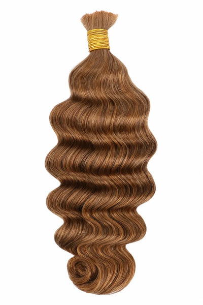 Double Drawn #30 Medium Auburn Brown Bulk Hair Loose Wave BU66