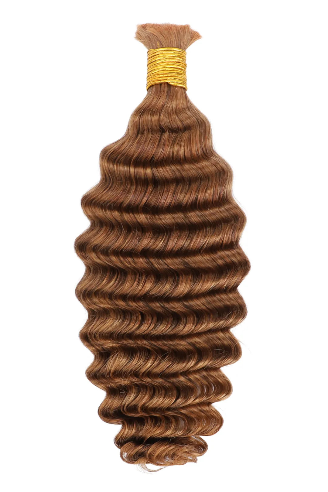 Double Drawn #30a Light Auburn Bulk Hair Deep Wave BU46