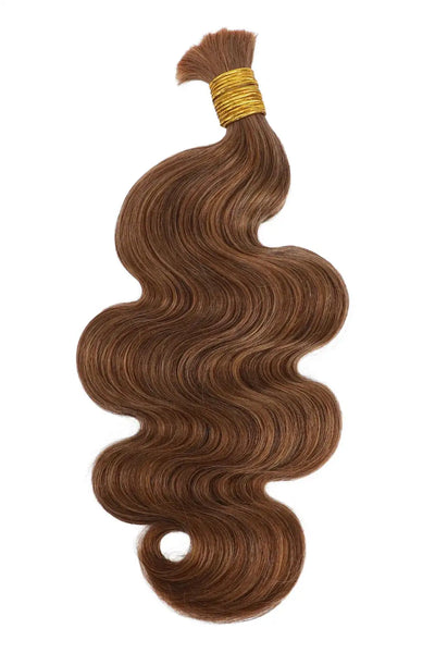 Cheveux en vrac ondulés bruns auburn à double tirage BU60