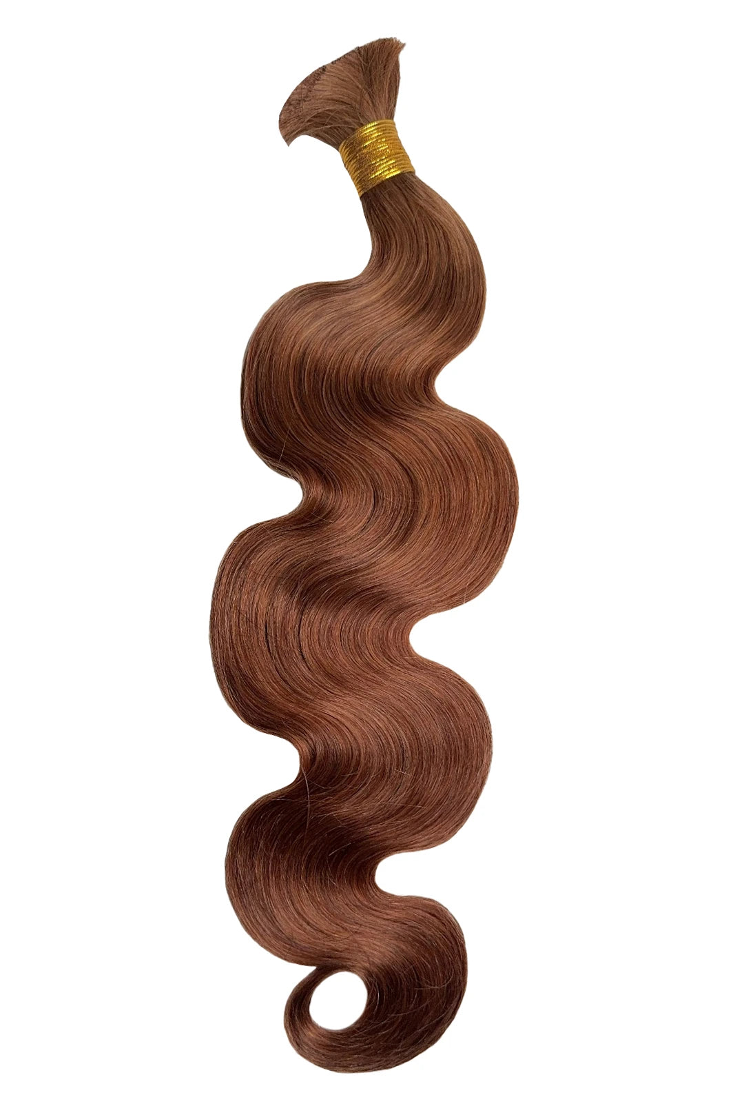 Double Drawn Auburn Brown Body Wave Bulk Hair BU60