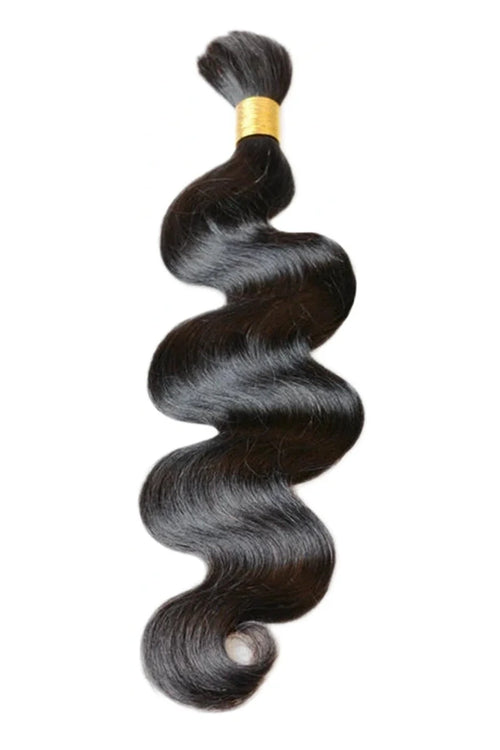 Cabello humano a granel Body Wave para trenzar negro natural BU08