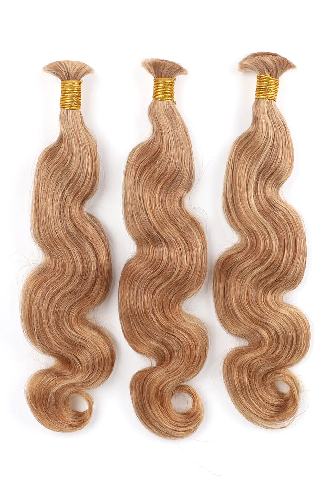 Double Drawn Body Wave Medium Blonde Bulk Hair BU58 3