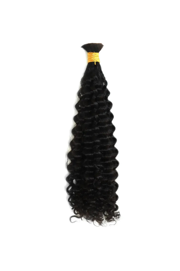 Double Drawn Burmese Curly Bulk Human Hair For Braiding BU49