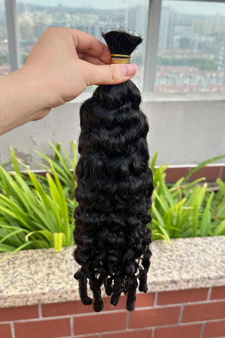 Double Drawn Burmese Curly with Spiral Curls Ends Bulk Hair 2
