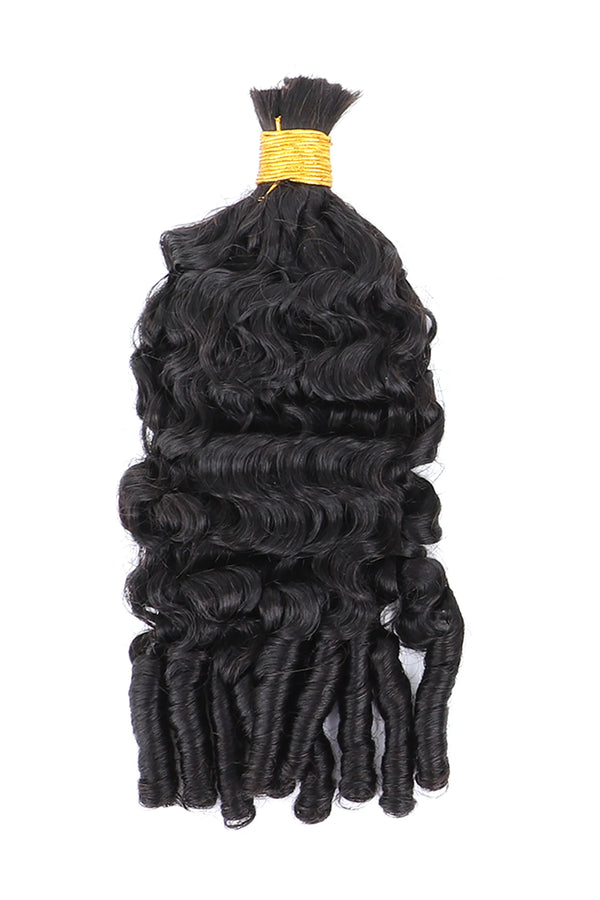 Double Drawn Burmese Curly with Spiral Curls Ends Bulk Hair BU67