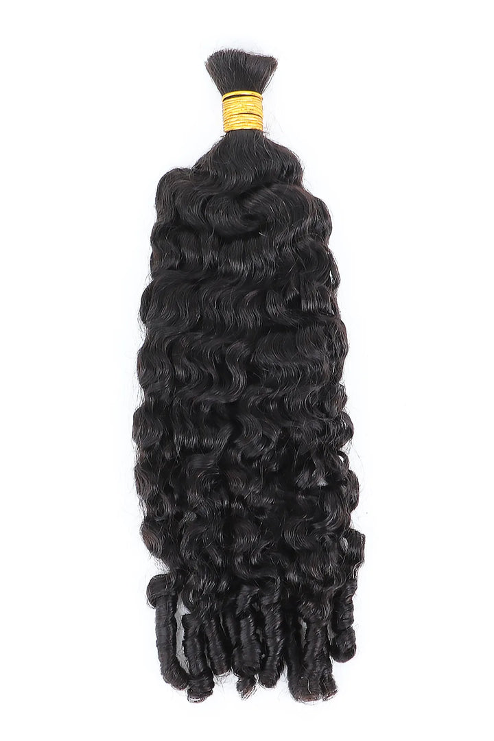 Double Drawn Burmese Curly with Spiral Curls Ends Bulk Hair