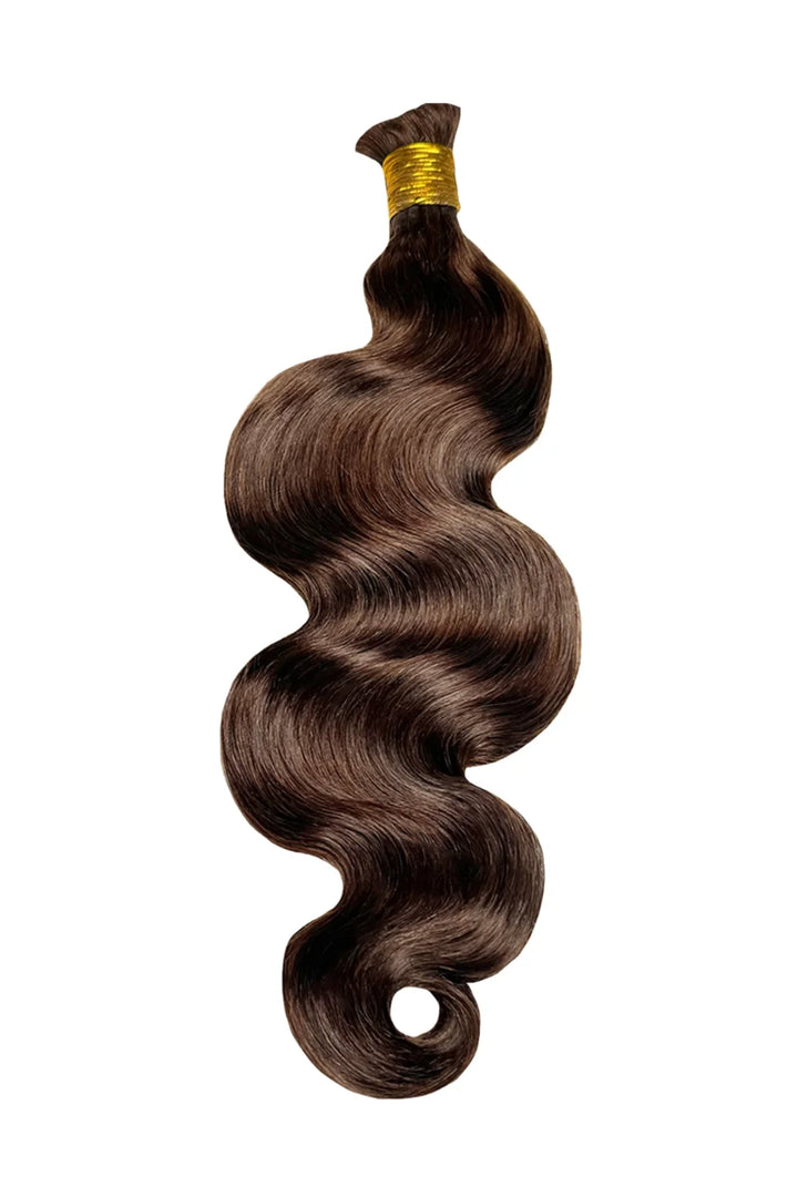 Double Drawn Dark Brown Body Wave Bulk Hair For Braiding BU59
