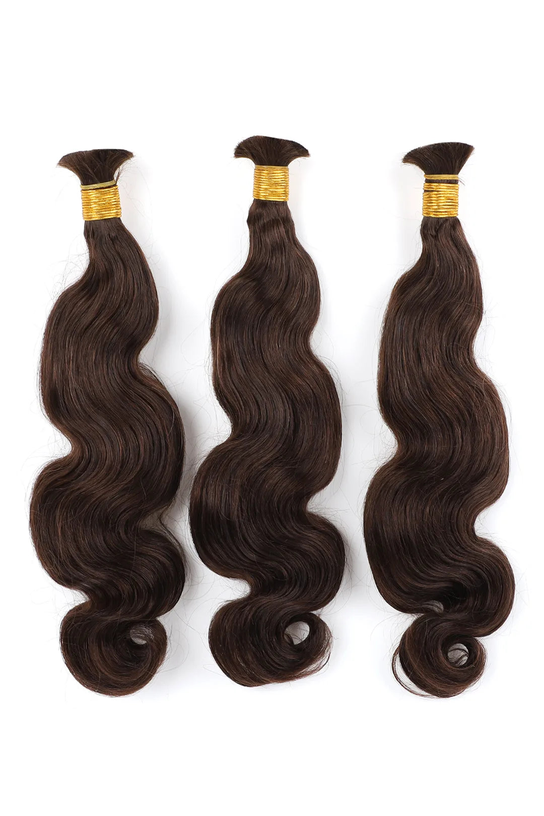 Double Drawn Dark Brown Body Wave Bulk Hair For Braiding BU59 2