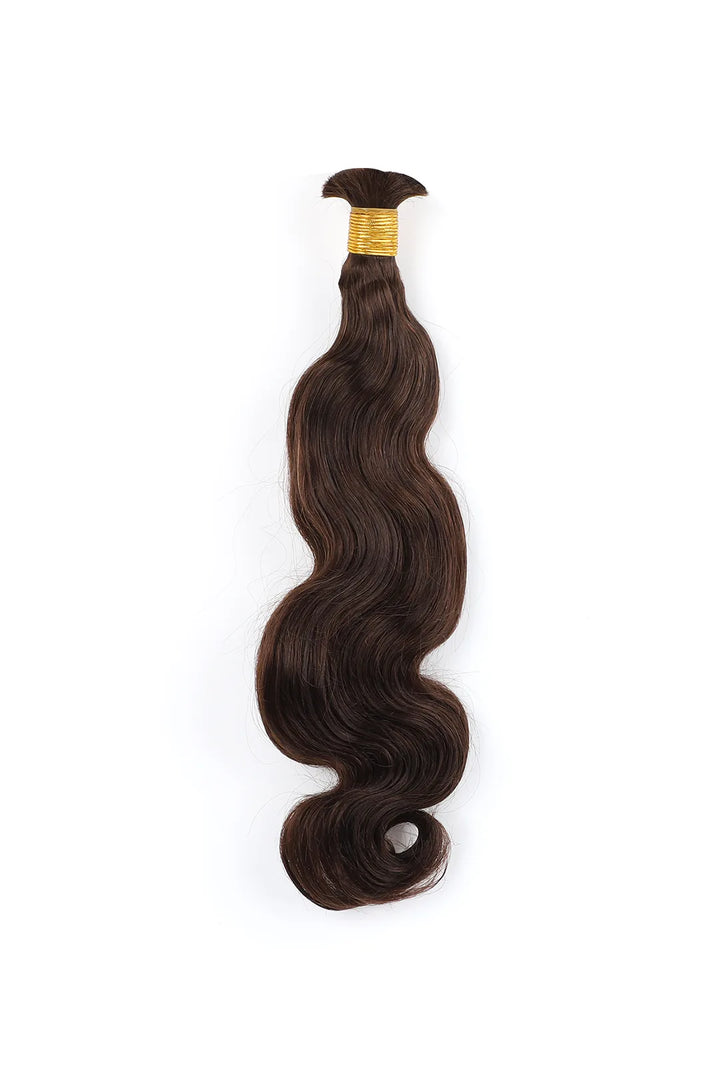 Double Drawn Dark Brown Body Wave Bulk Hair For Braiding BU59