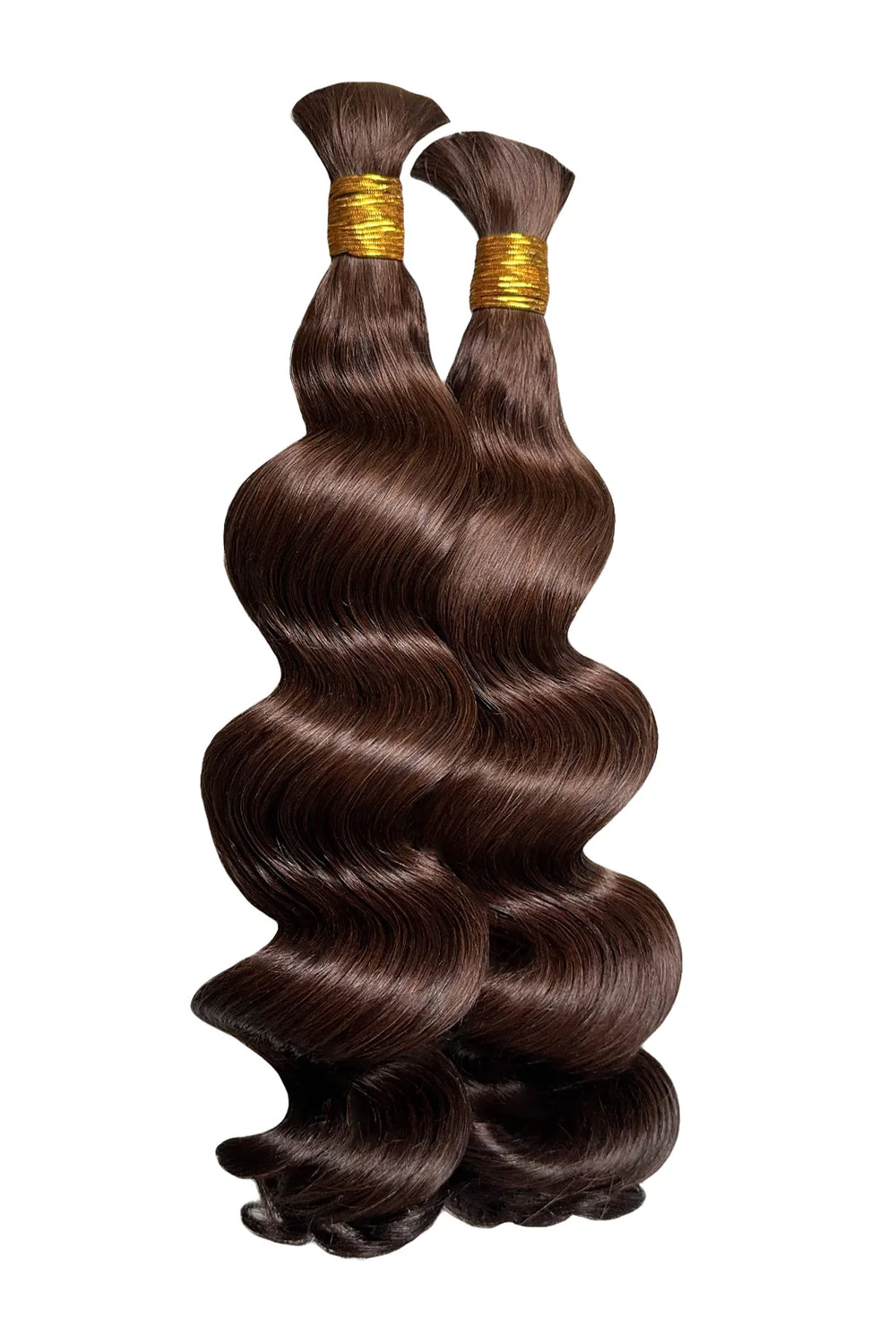 Double Drawn Dark Brown Loose Wave Bulk Hair For Braiding 1