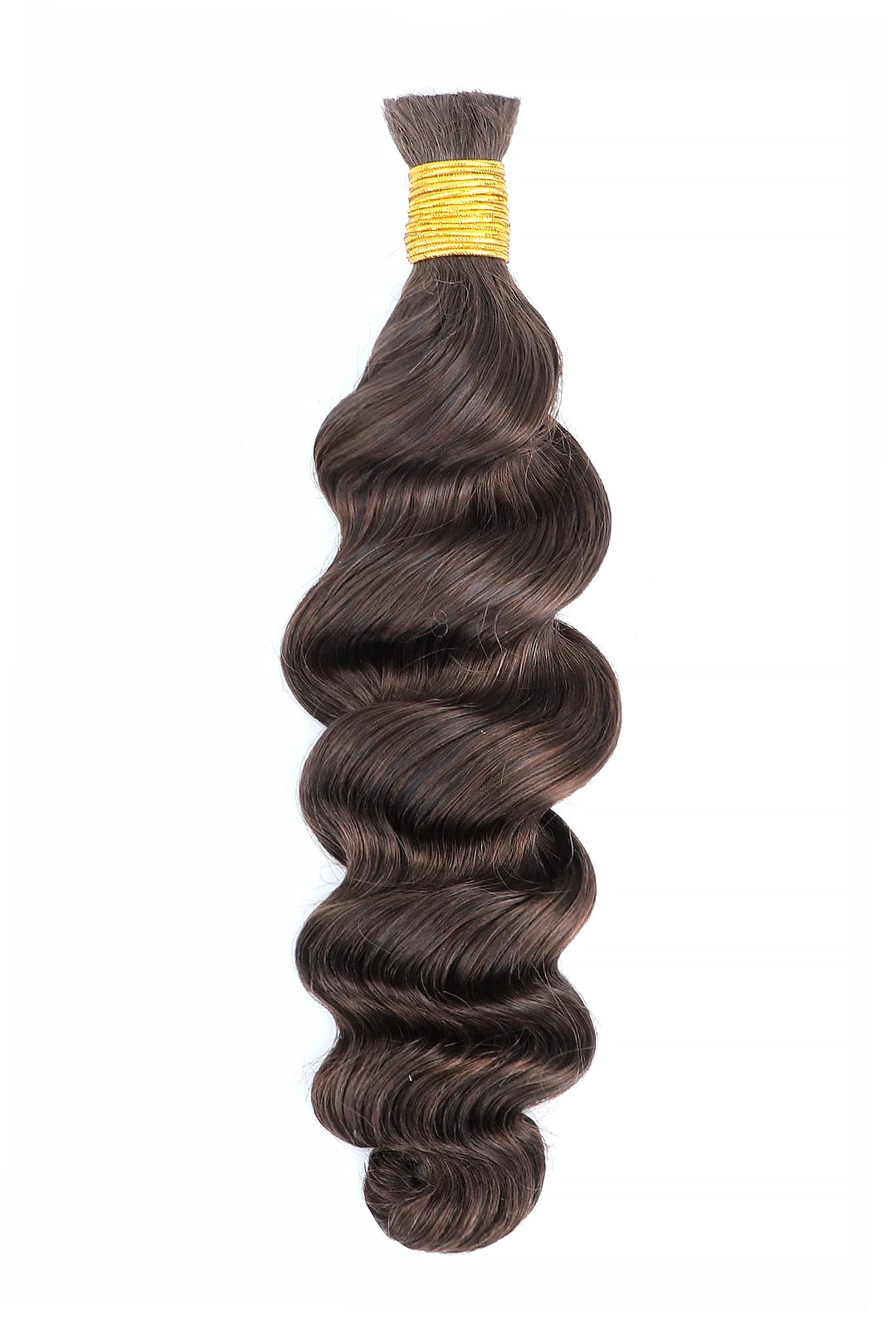Double Drawn Dark Brown Loose Wave Bulk Hair For Braiding BU63