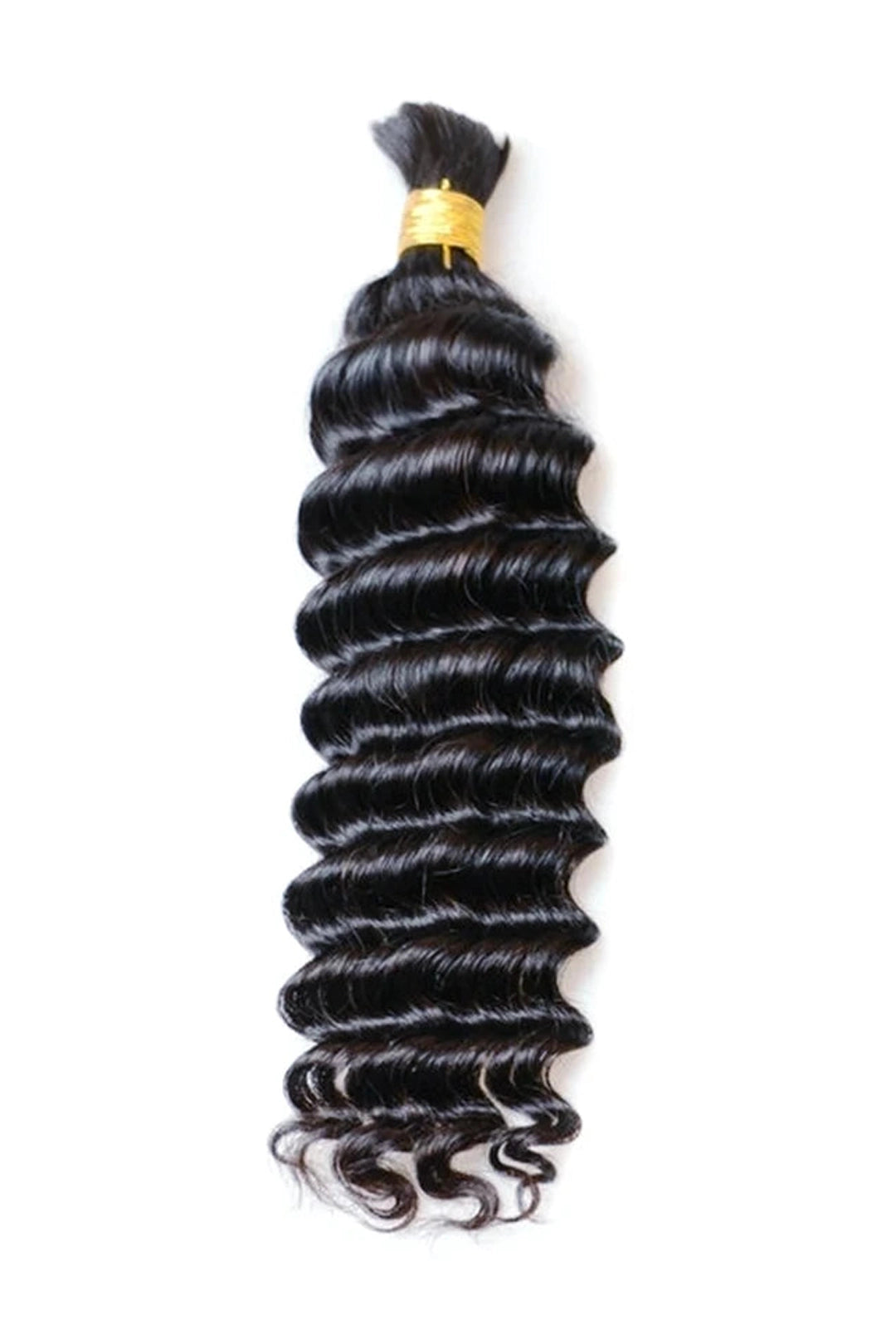 Deep Wave Bulk Human Hair For Braiding Natural Black BU03