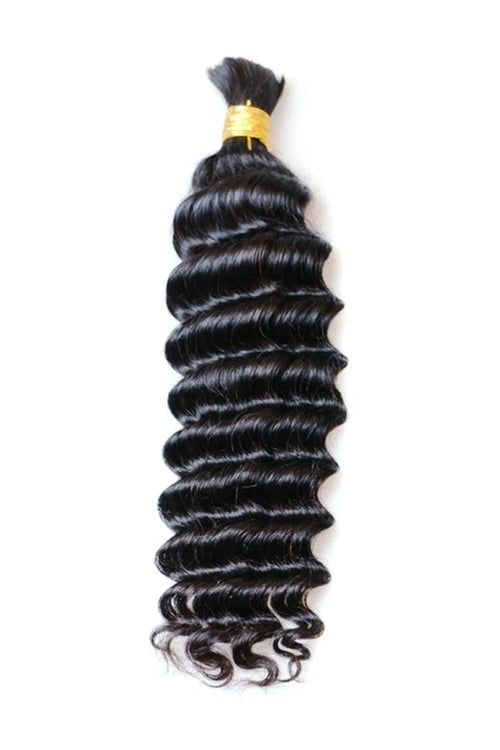 Cheveux humains en vrac de vague profonde pour tresser le noir naturel BU03