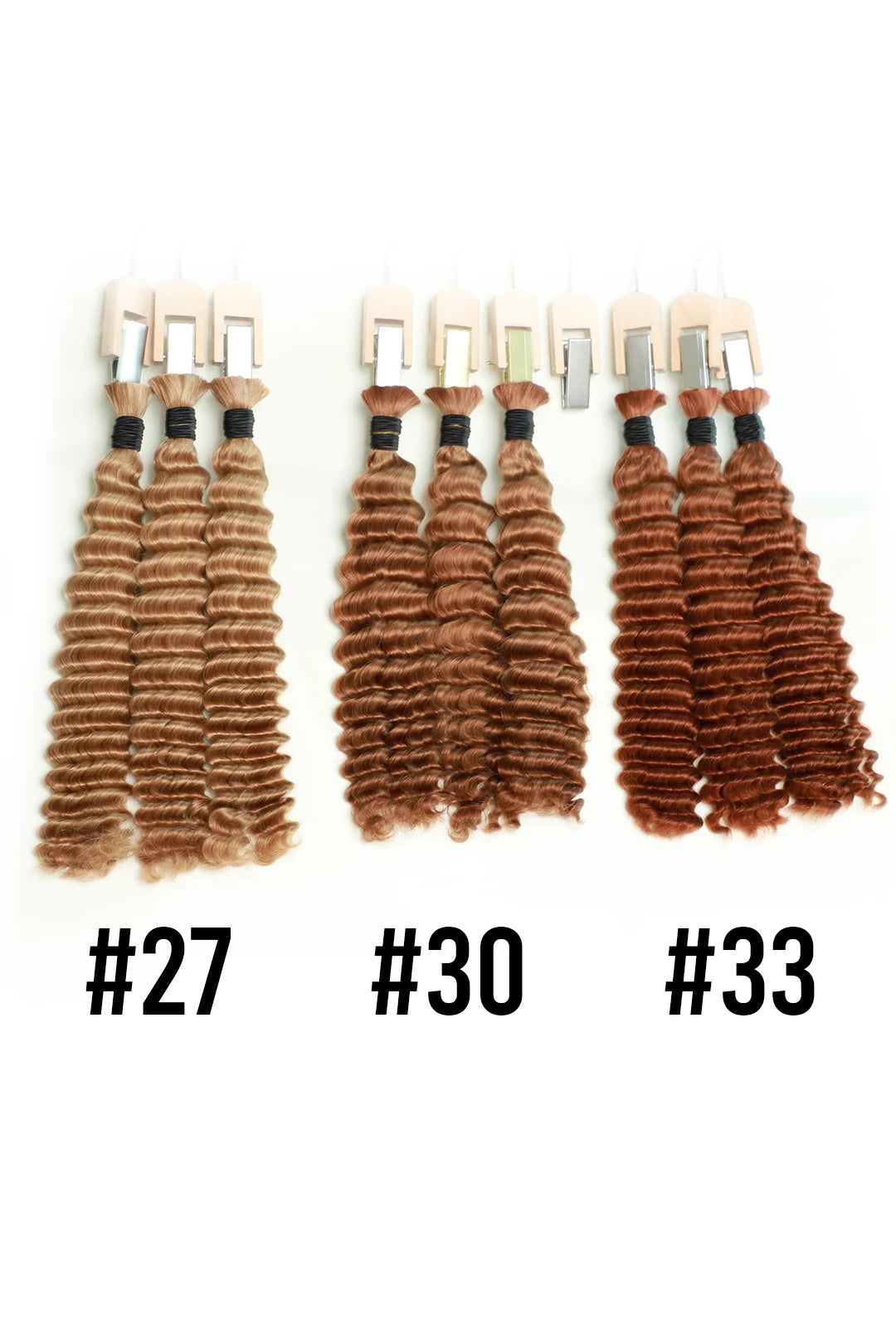 30# Cabello castaño castaño a granel para trenzar onda profunda BU07