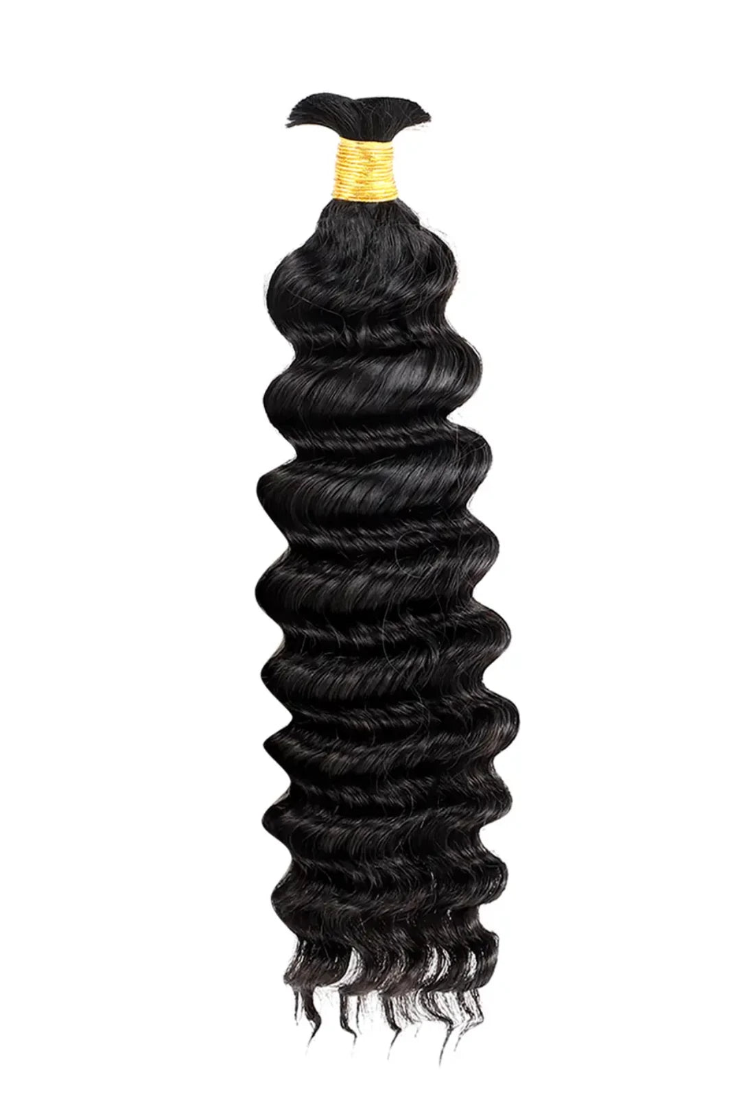 Double Drawn Jet Black Deep Wave Bulk Human Hair BU57