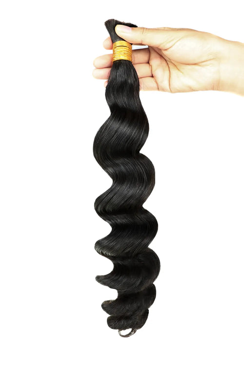 Cheveux en vrac Loose Wave pour tressage Noir naturel BU02