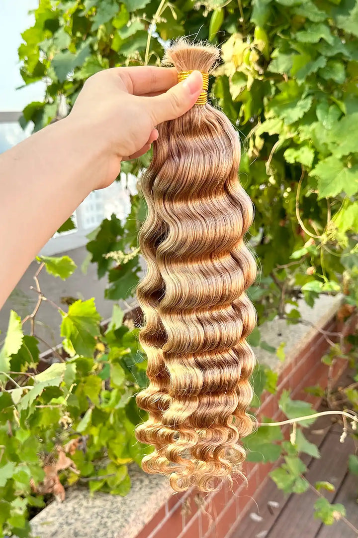 Cheveux en vrac blonds moyens à double tirage pour tresser des vagues profondes et lâches