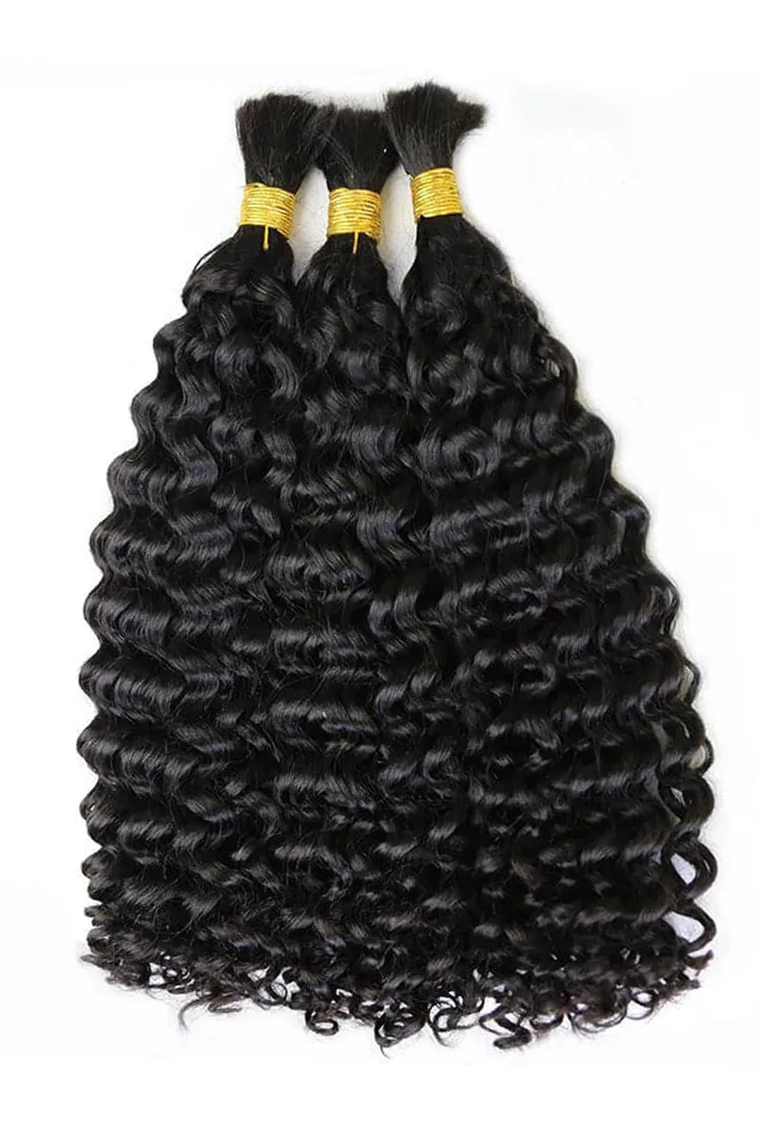 Double Drawn Spanish Curly Bulk Hair Extensions for Braiding BU15