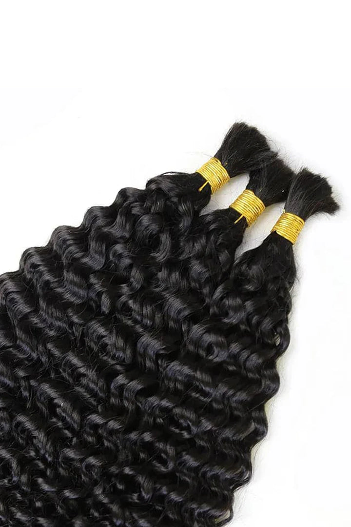 Double Drawn Spanish Curly Bulk Hair Extensions for Braiding BU15