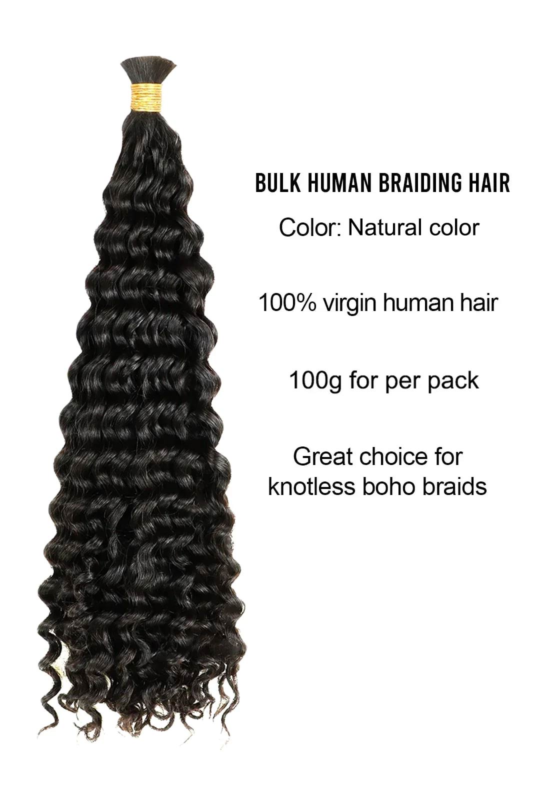Extensions de cheveux en vrac bouclés espagnols doublement dessinés pour le tressage