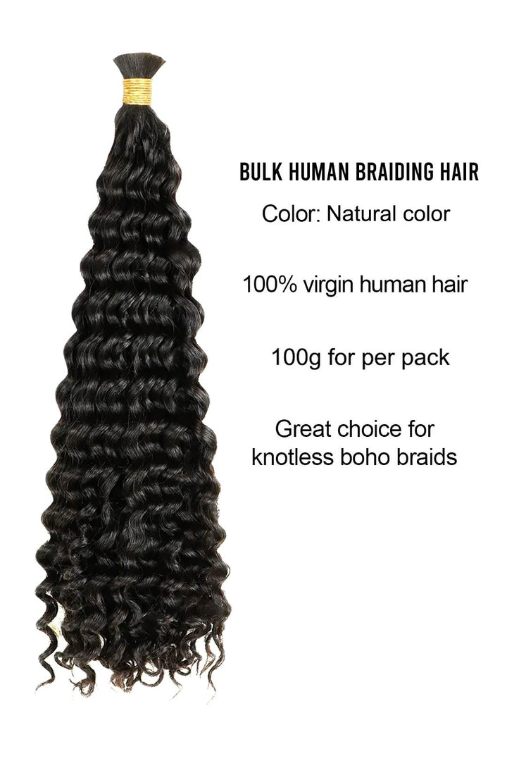 Extensions de cheveux en vrac bouclés espagnols doublement dessinés pour le tressage