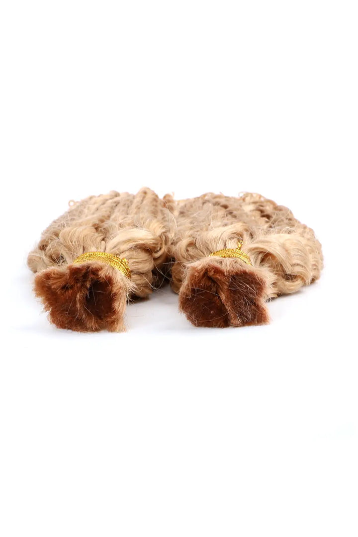 Double Drawn Strawberry Blonde Color Water Wave Bulk Human Hair BU43 2