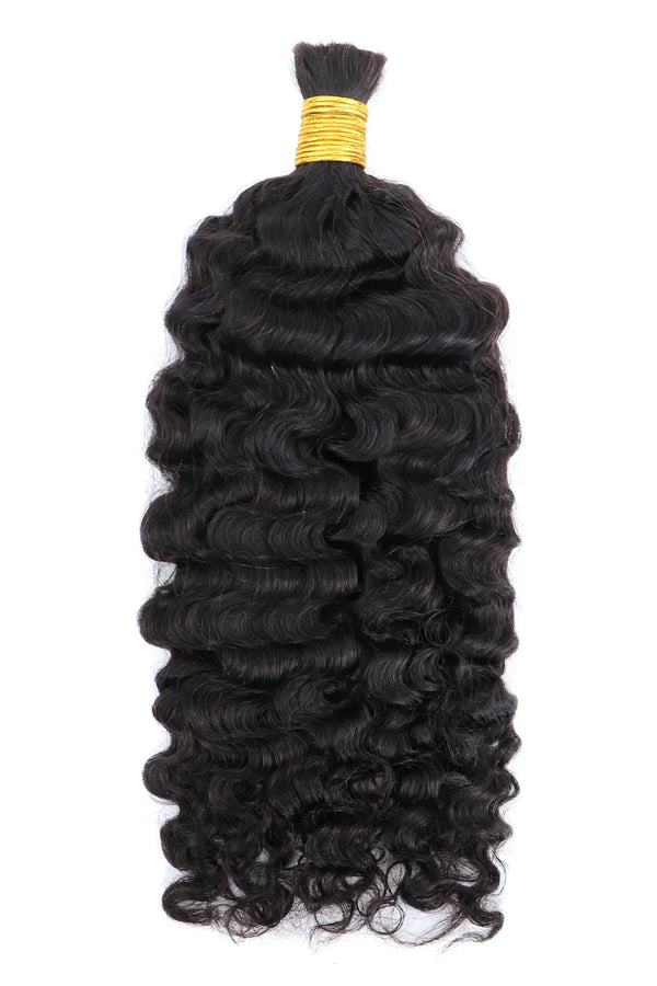 Double Drawn Water Deep Wave Bulk Human Hair For Braiding