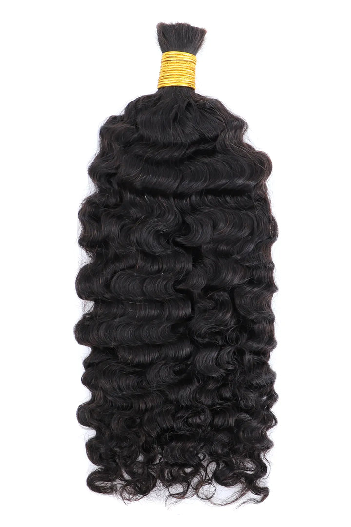 Double Drawn Water Deep Wave Bulk Human Hair For Braiding