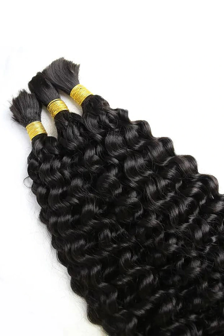 Water Wave Bulk Hair For Braiding Natural Black BU14