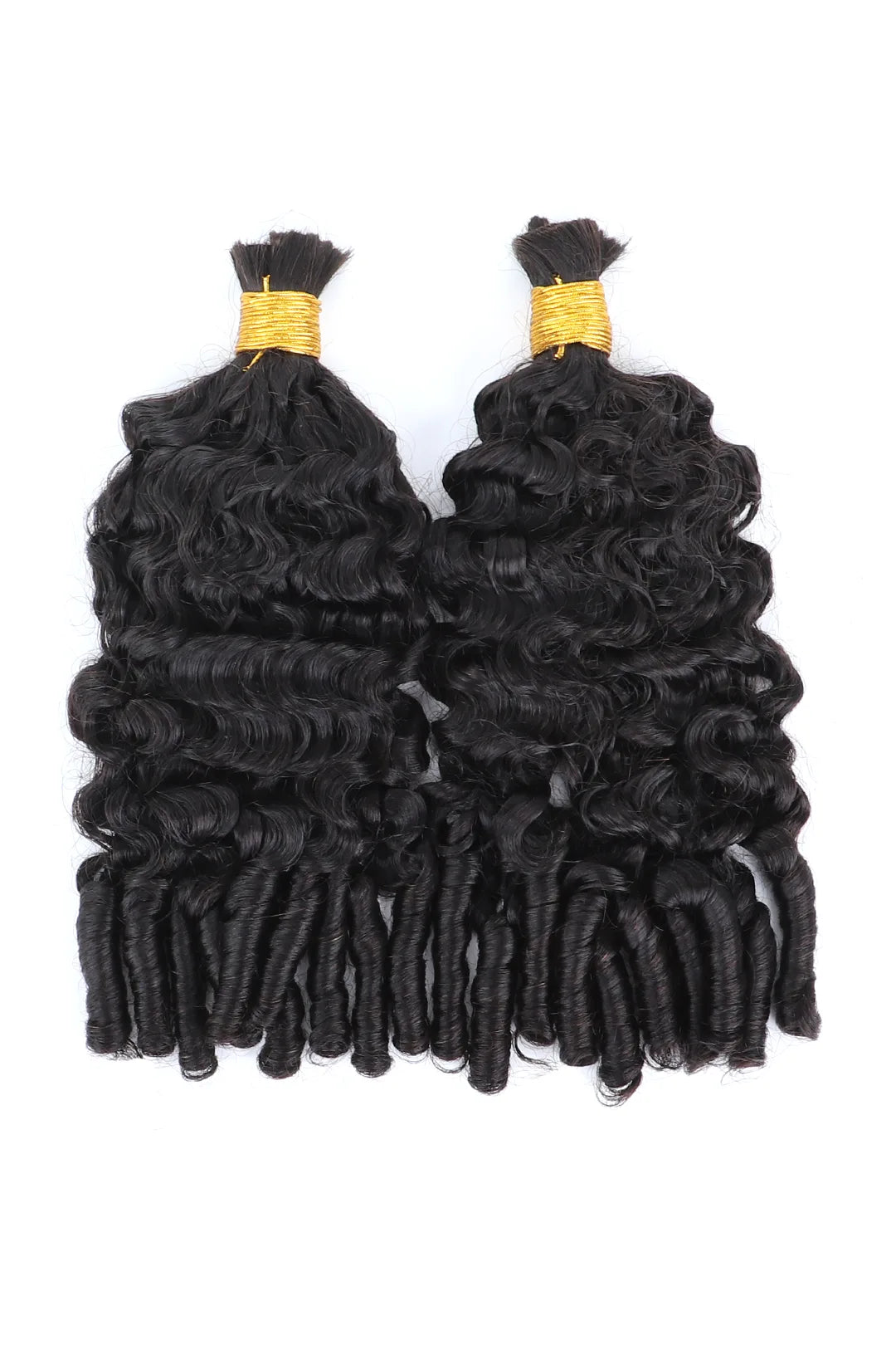 Double Drawn Water Wave with Spiral Curls Ends Bulk Hair BU67 3