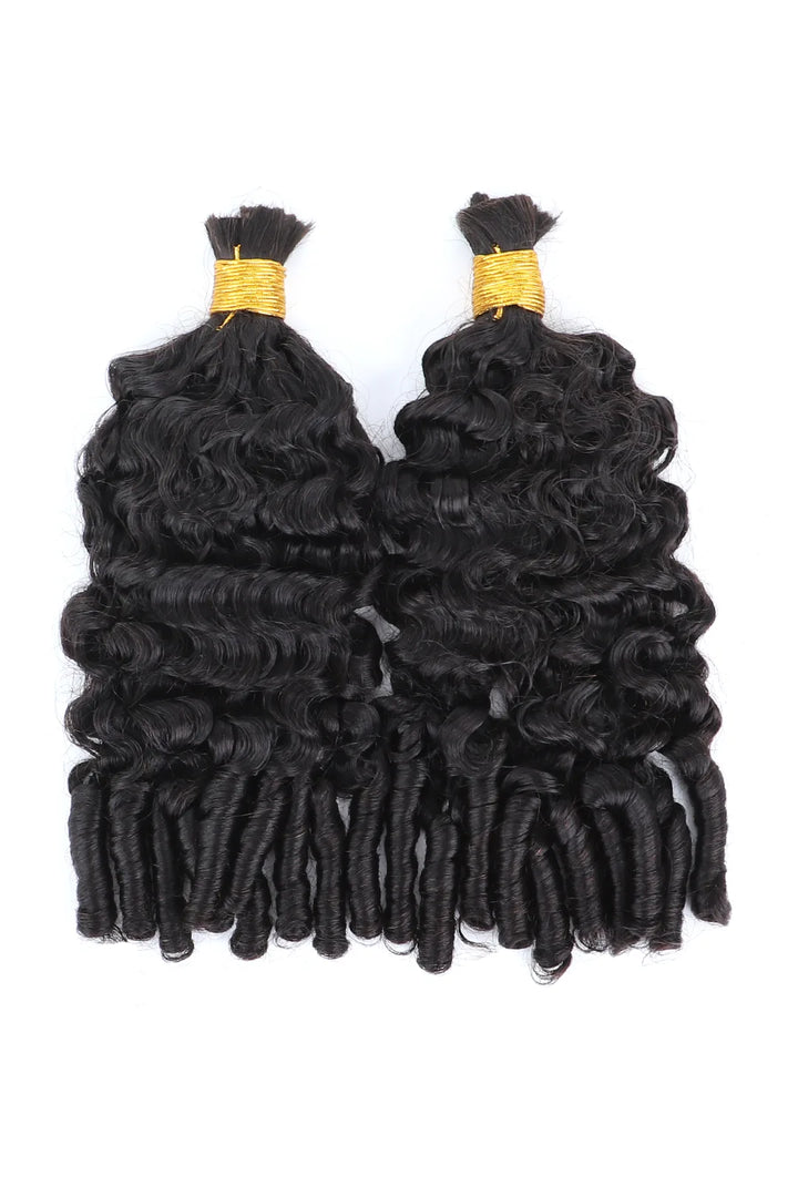 Double Drawn Water Wave with Spiral Curls Ends Bulk Hair BU67 3