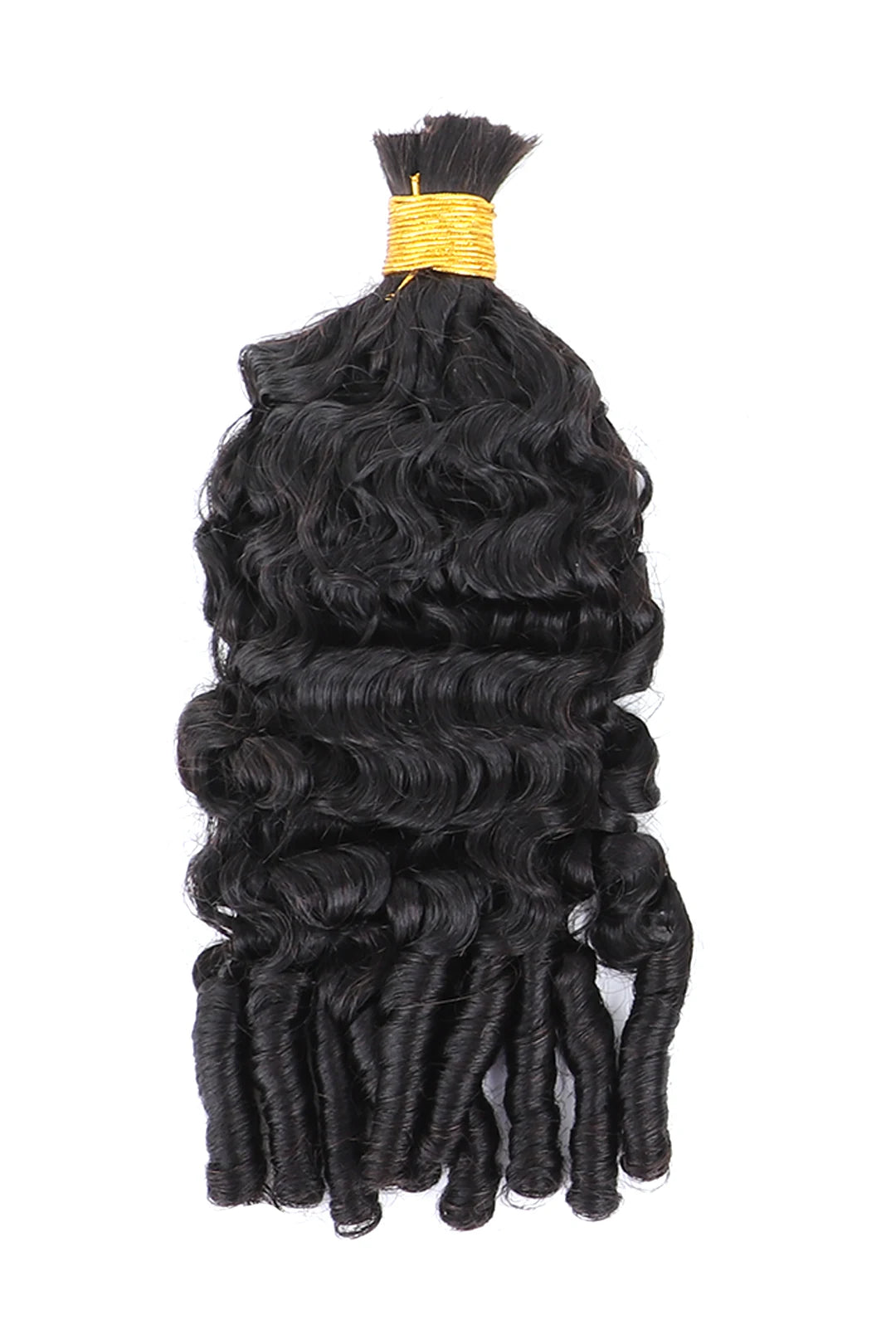 Double Drawn Water Wave with Spiral Curls Ends Bulk Hair BU67