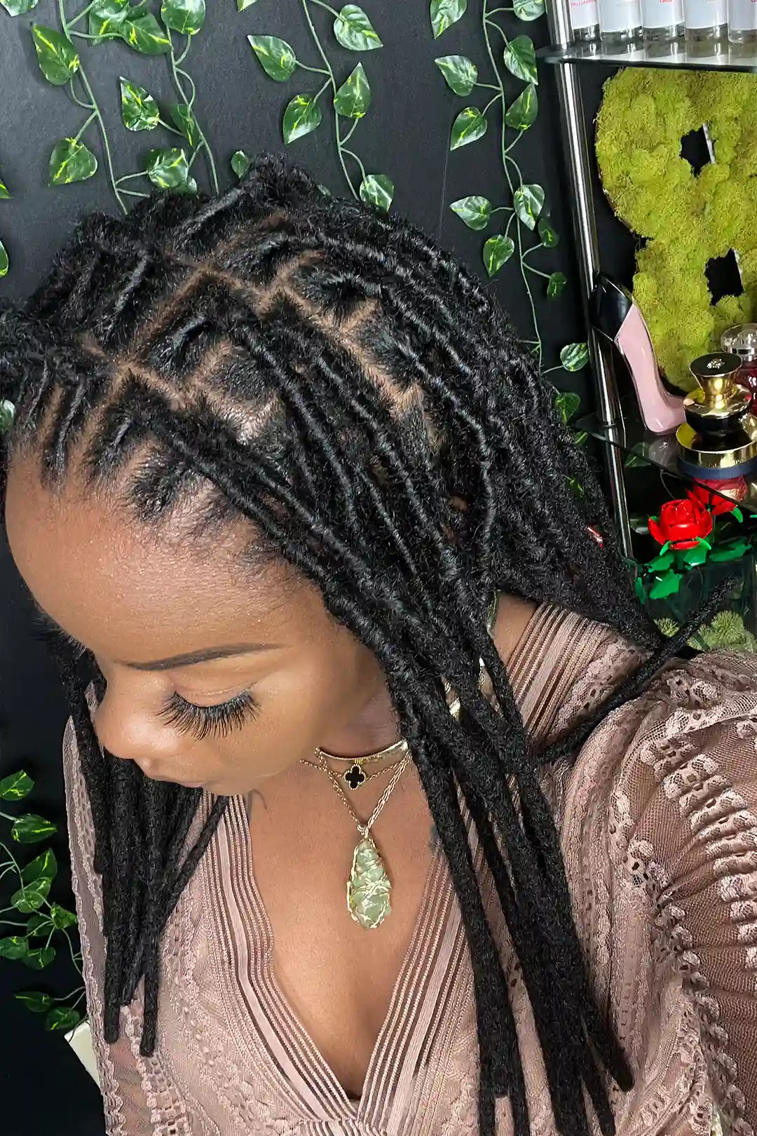 Dreadlock Hair Extensions Natural Black Human Hair 10 Strands