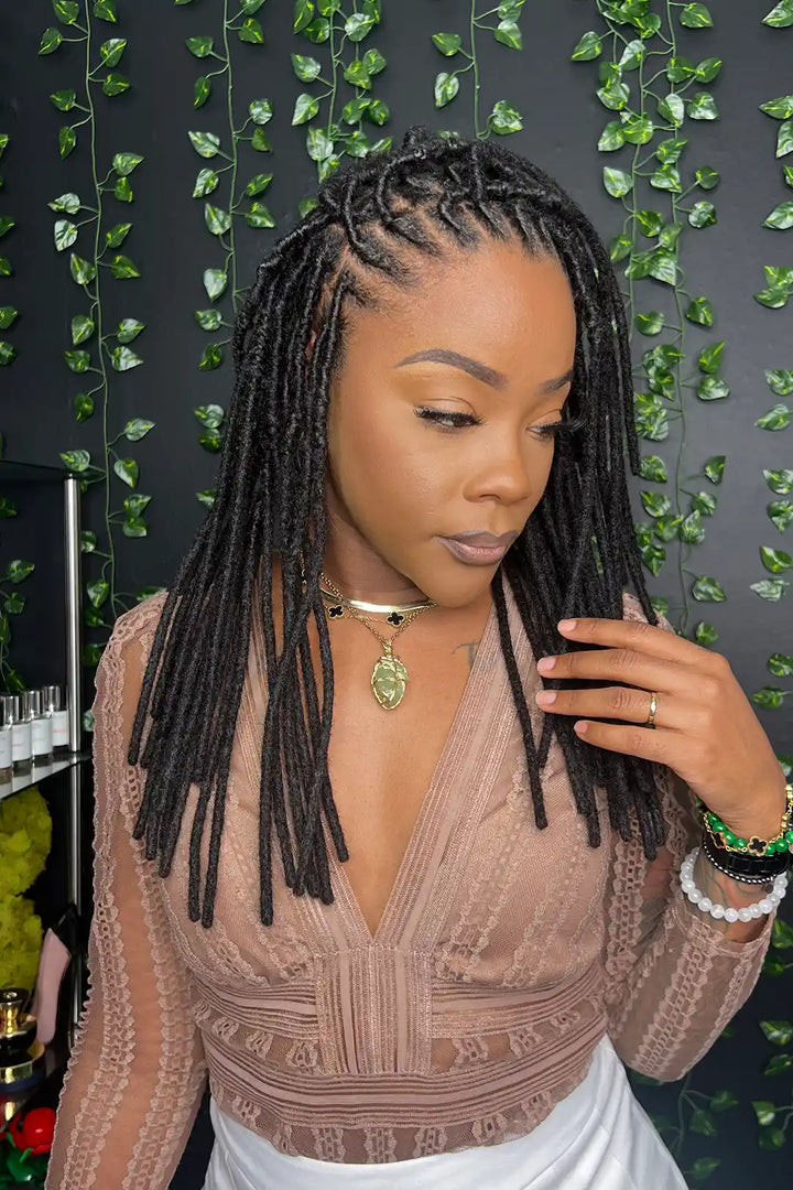 Extensions de cheveux Dreadlock cheveux humains noirs naturels 10 brins