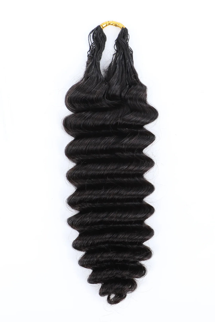 Feather Crochet Human Hair for Braiding – Deep Wave Long Cord