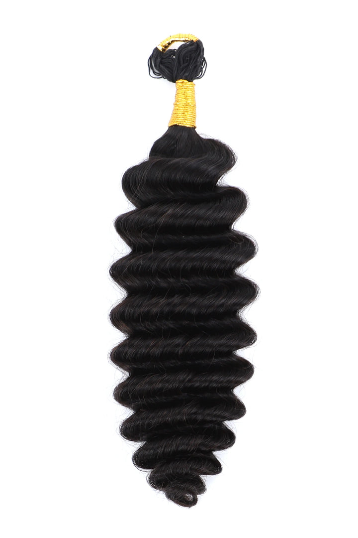 Feather Crochet Human Hair for Braiding – Deep Wave Long Cord