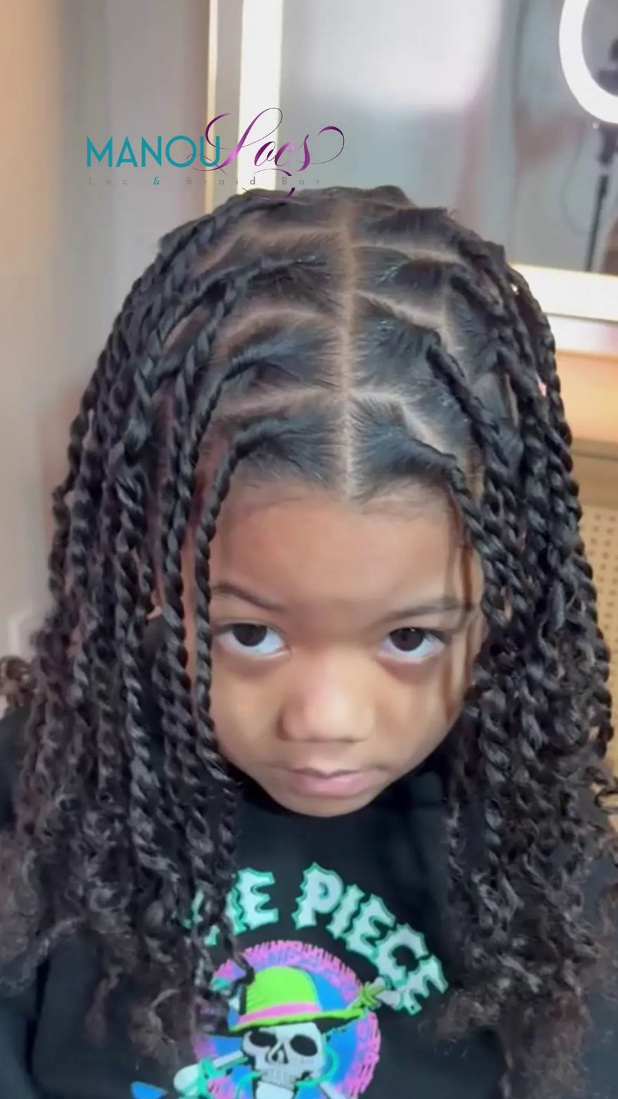 Short red and copper locs with curls, hairstylist in Atlanta, GA